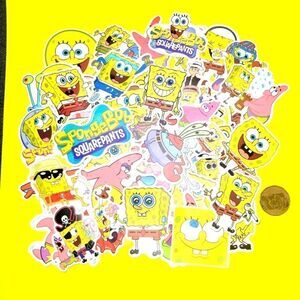 50Pcs Brand New Spongebob Waterproof Stickers